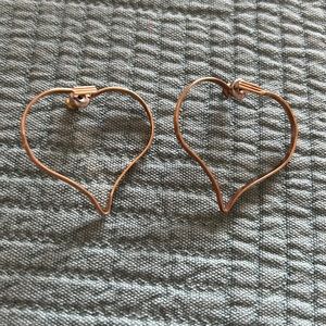 vintage heart earrings gold tone